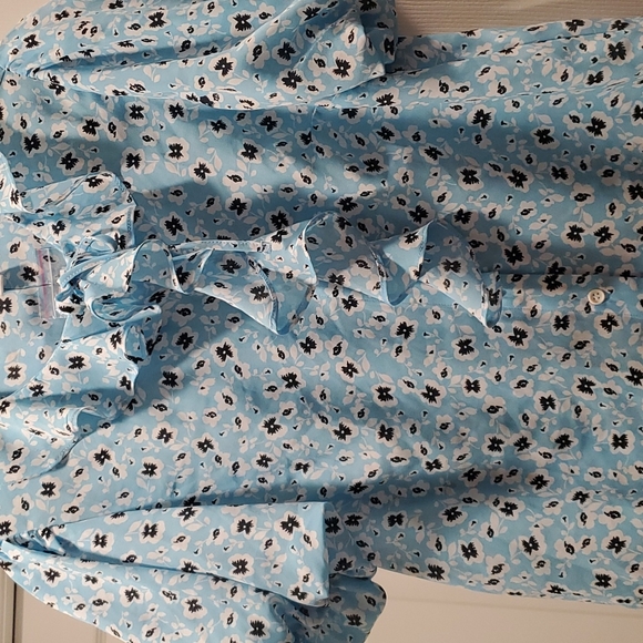 🆕️TopShop Floral Ruffle Tea Top - Picture 3 of 5